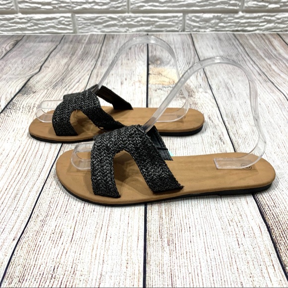 The Spring Shop Black Woven Raffia Sandals - Picture 4 of 5